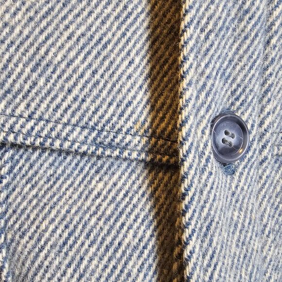 Vintage 90s Woolrich Shirt Jac Mens XXL 2XL Wool Jacket Gray Blue Chore USA Cape - Picture 13 of 15